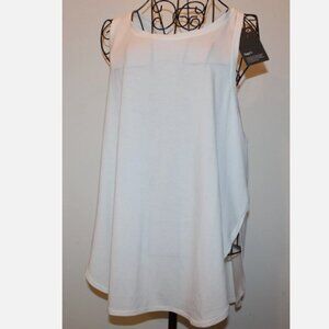 White Racerback Tank Top Pullover Shirt NWT Gap XL Sleeveless Polyester Blend